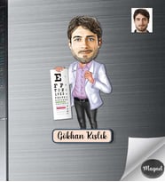 Kişiye Özel Göz Doktoru Erkek Ahşap Magnet -1