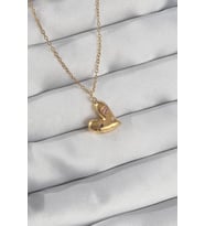 316L Çelik Zincir Gold Renk Renkli Zirkon Taşlı Kalp Kolye - TJ-BKO8905