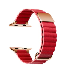 Apple Watch Ultra 49mm Uyumlu Kordon PU Deri Bakla Tasarımlı Mıknatıslı KRD-78 Kayış
