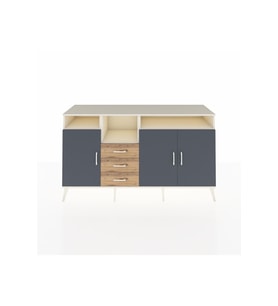 Kronos Konsol 5 Raflı 3 Çekmeceli 3 Kapaklı 176x59x99 Aytaşı-Antrasit/Çam