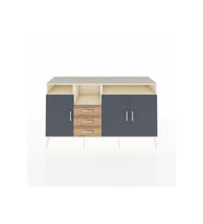 Kronos Konsol 5 Raflı 3 Çekmeceli 3 Kapaklı 176x59x99 Aytaşı-Antrasit/Çam