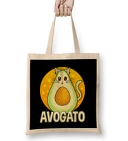 Funny Avogato Avocado Cat Cute Kitty Avo gato Pun Bez Çanta Uzun Saplı