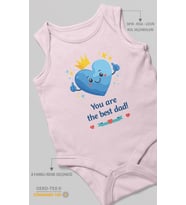 You are the best dad Sıfır Kollu Bebek Zıbını %100 Pamuk