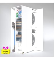Kenzlife çamaşır-kurutma makinesi dolabı kapaklı foka sol byz 180*090*60 banyo arkalıksız + tekli duvar rafı hediyeli (Karışık)