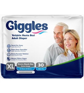 Giggles Hasta Bezi Yetişkin Bel Bantlı Tekstil Yüzey Ekstra Büyük (XL) 30 Adet Tekli Pk