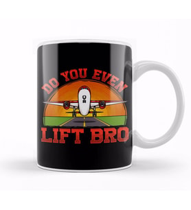 Do You Even Lift Bro Funny Airplane Pilot Flying Kupa Bardak Porselen