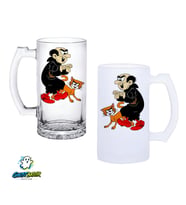 Gargamel Kulplu Bira Bardağı Buzlu veya Şeffaf Seçenekli 0293