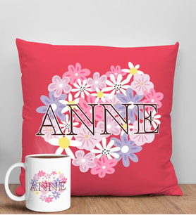 BK Gift Anneler Günü Tasarımlı Kırmızı Kırlent Yastık ve Kupa Seti, Anneye Hediye, Ev Dekorasyonu, Anneler Günü Hediyesi-3