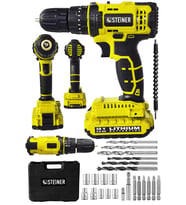 Steiner Alman 58 V 5 Ah Darbeli Lityum Çift Akülü Sjs Metal Şanzıman Şarjlı Vidalama Matkap 24 Pcs Set