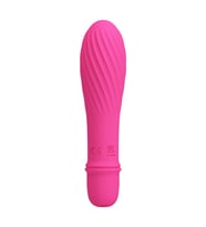 10 Titreşim Modlu Spiral Desenli Mini Silikon Vibratör - Solomon (Fuşya)