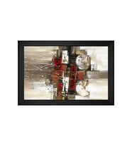 Soyut Şekiller Motifli Kanvas Tablo 80 x 110 cm Siyah Çerçeve