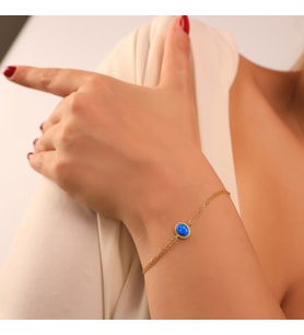 925 Ayar Gümüş Opal Taşlı Oval Bileklik