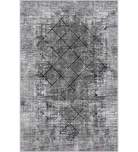 Eliana Home Baskılı, Yıkanabilir Kaymaz Taban Salon Halısı LNA0014-SD827 100x150 cm (Gri)