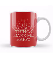 Happiness Great Things Make Me Happy Kupa Bardak Porselen