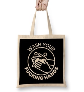 Wash Your Fucking Hands Bez Çanta Uzun Saplı