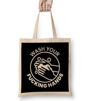 Wash Your Fucking Hands Bez Çanta Uzun Saplı