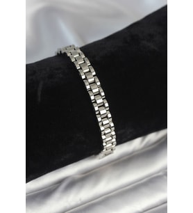 316L Çelik Gümüş Renk 7 mm Kalınlık Erkek Bileklik 5886 - GLST9002-2713