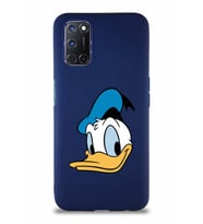 Oppo A72 Soft Premier Kapak Donald Duck-B Tasarımlı Silikon Kılıf - Lacivert (Şeffaf)