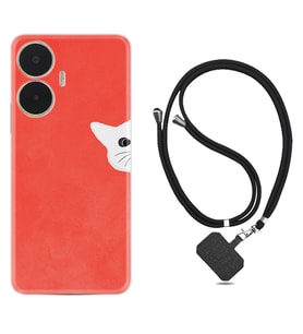 Realme C55 Kılıf Silikon Boyun Askılı İpli Desenli Silikon Kedoş 1735