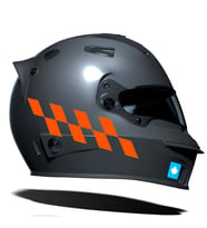 Alev Turuncusu Damalı Kask Motosiklet Sticker Takımı Çınar Extreme