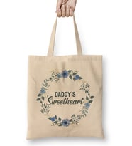 Cute Floral Daddy's Sweetheart Daughter Flowers Bez Çanta Uzun Saplı