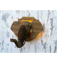 Elephant Fil Kafası Tasarımlı Doğal Ahşap MDF Lazer Kesim Rustik Salon Aplik Duvar Dekoru