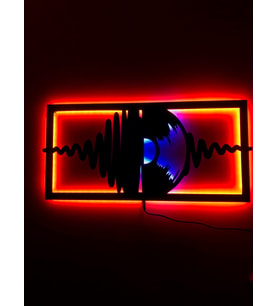 Müzik Plak Led Işıklı Tablo