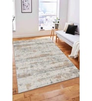 Bej Sade Desensiz Kaymaz Tabanlı Dekoratif Halı AR118 - 100 x 160 cm