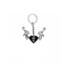 Yarasa Kanatlı Skull Heart Unisex Zamak Kaplama Anahtarlık – Gotik Ruhun Cesur Simgesi