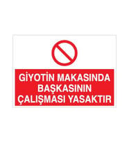 Giyotin Makasında Başkasının Çalışması Yasaktır Uyarı Levhası 40x60cm (Karışık)