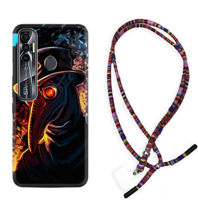 Tecno Spark 6 6 Go 8C 8 Pro 7 7 Pro Kılıf Boyun Asklı Rasta Silikon Karga 1616