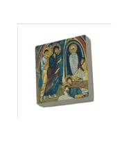 Kapadokya Göreme Karanlık Kilise Freski - Lazaus'un Dirilişi Baskılı Taş Magnet 5X5