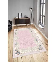 Dijital Baskılı Yıkanabilir Kaymaz Modern Renkli Salon Halısı Mutfak Halısı Yolluk ND-HY-1064 (Pembe)
