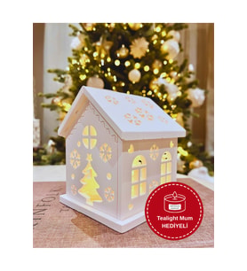 Işıltılı Dekoratif Tealight veya LED Tutucu Ev Modeli
