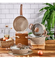 Cornella Cook 7 Parça Granit Tencere Seti Cappicino (Cappuccino)