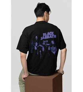 Black Sabbath Baskılı Unisex Oversize Müzik Grubu Tişört