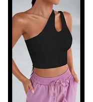 Fantezia Night Kadın Beyaz Tek Omuz Cut Out Detaylı Crop Top Bluz
