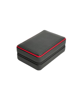 PremiumQuality Siyah-Kırmızı Deri Seyahat Humidor Puro Kutusu