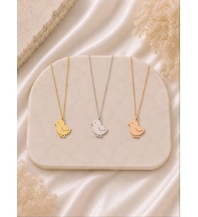 Kişiye Özel Minimal Civciv Kolye 925K Gümüş (Rose)