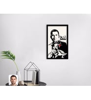 BK Gift Kişiye Özel Godfather Baba Tasarımlı Dekoratif Ahşap Siyah Çerçeveli Tablo-7