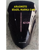 Bajaj Dominar 250 -400 Füme Ön Cam Siperlik ,Biadil Marka Tur Camı 42 Cm (2017-2024)  Supermoto