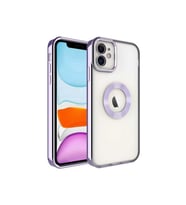 Apple iPhone 12 Uyumlu Kılıf Kamera Korumalı Logo Gösteren Zore Omega Kapak (Lila)