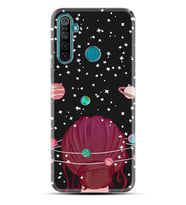 Realme 5i 5 Pro 6i 7 Pro 8 Kılıf Desemli Silikon Space Woman 1311