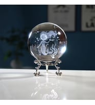 Dekoratif Metal Ayaklı Deniz Kızı Tasarımlı 3D Cam Küre 6cm