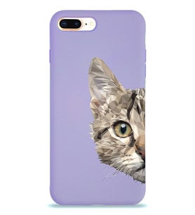 Apple iPhone 7 Plus Uyumlu Lansman Kılıf Catface Tasarımlı Altı Kapalı İçi Kadife Kaplı  Kapak (Şeffaf)