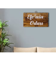 BK Gift Kişiye Özel İsimli Odası Tasarımlı Ahşap Palet Tablo