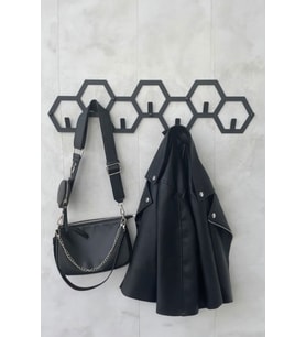 Petek Metal Duvar Askılığı - 7 Kancalı Duvara Monte Askılık