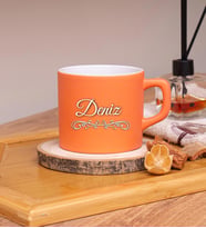 Kişiye Özel Tasarımlı Renkli Nescafe Fincanları 220 ML & Model No: SC-974 (Turuncu)