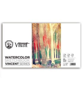 Vincent Watercolor Sketchbook White Suluboya Blok 300 gr 15x35 cm 10 Sayfa 