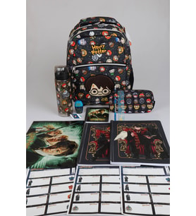 x Dekomus "Wizard Icons Collection" Harry Potter Lisanslı Kırtasiye Seti İlkokul ve Kalem Çantası,700 ml Matara,A4 defter